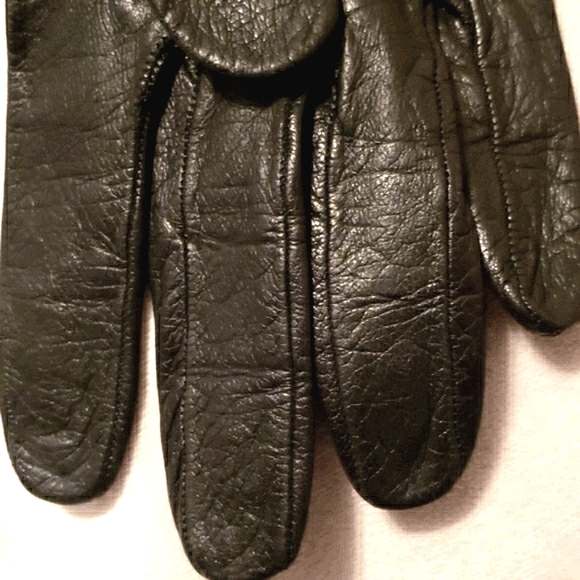 LEATHER GLOVES LONG BLACK NO TAGS - Picture 7 of 8